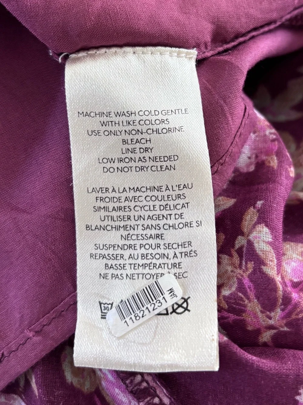 Free People Keep You Mini Dress Berry Combo Floral Boho V-Neck Large EUC